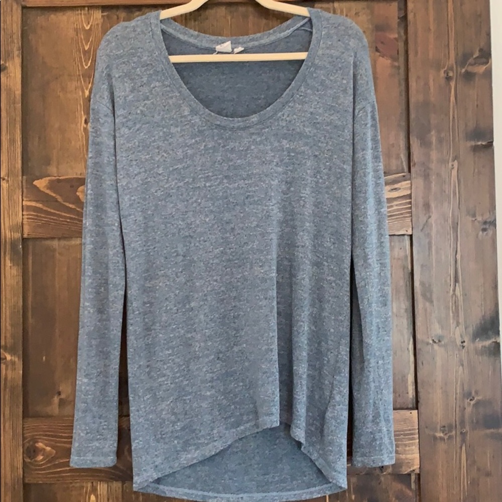 GAP SOFT-SPUN LONG SLEEVE TOP in BLUE STONE